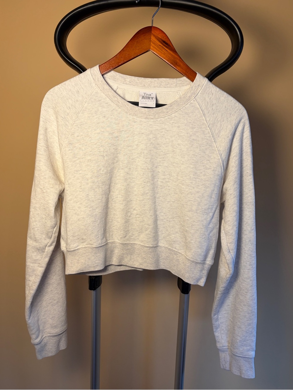 Aritzia TNA Crewneck Cropped Sweatshirt - Light Gray